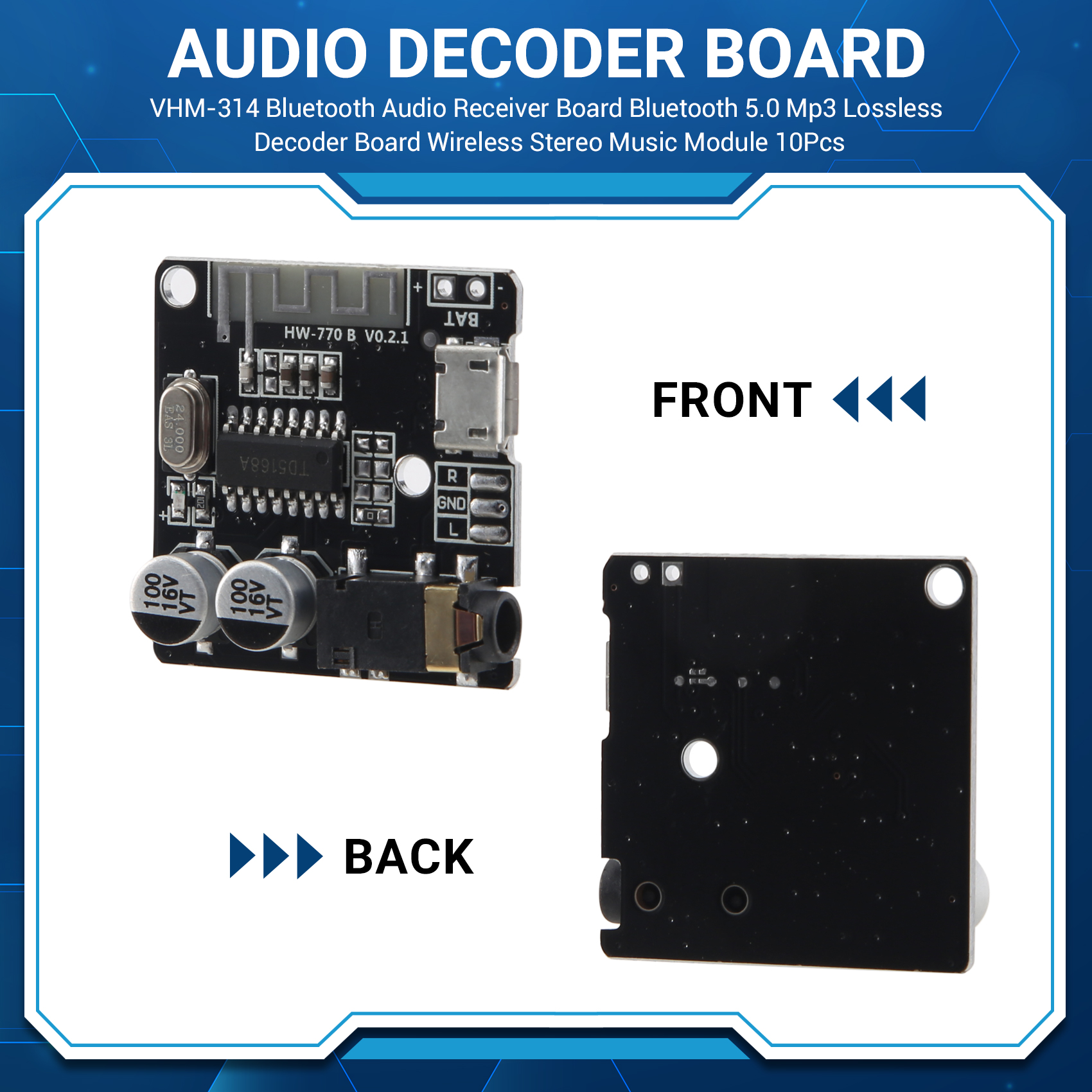 Audio Music Mp3 Free - M01K VHM-314 Bluetooth Audio Receiver Board
