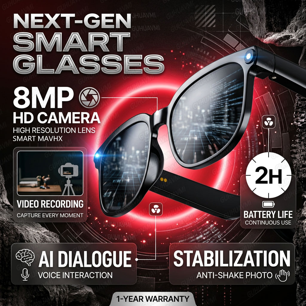 Wireless Smart Camera Glasses  - Audio Music For Video ulasan dan harga