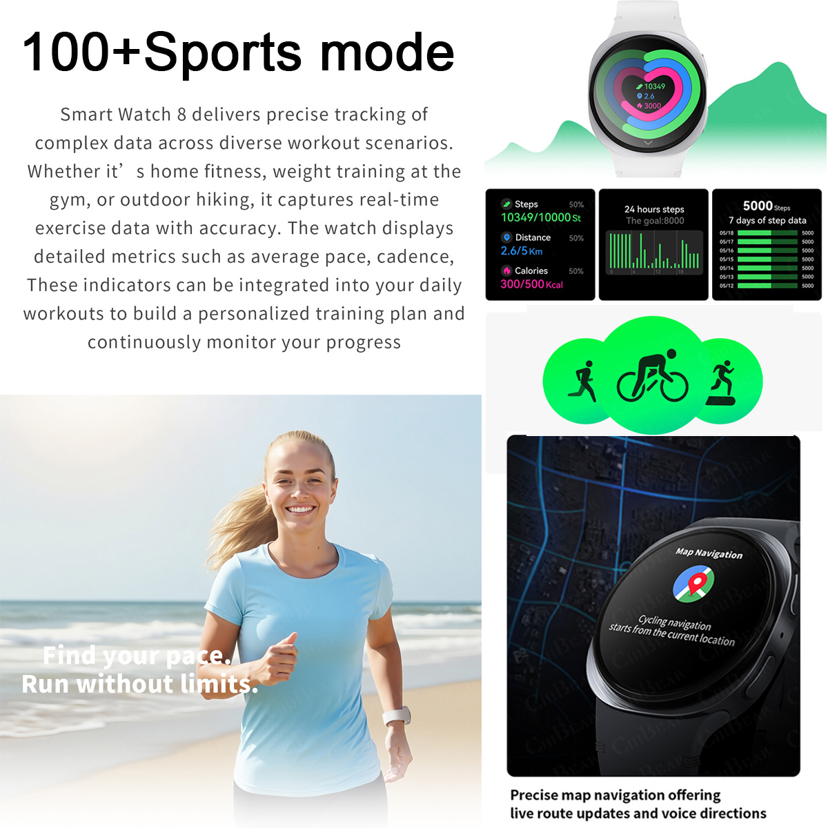 2026 New Watches 8 Mini GPS Tr - Audio Music Light ulasan dan harga