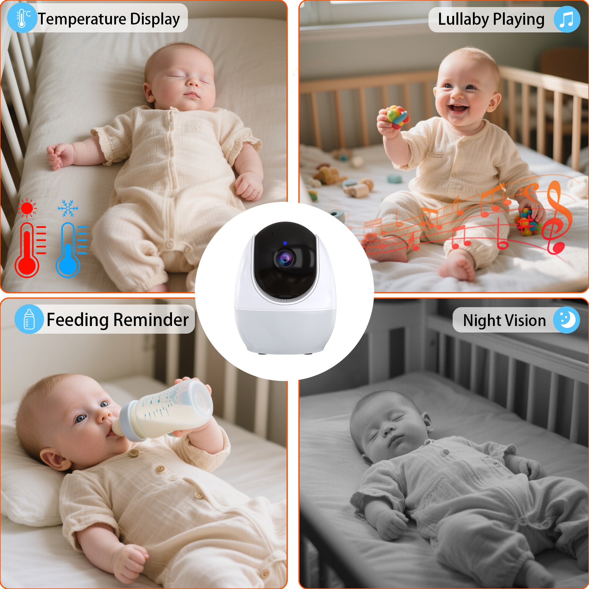4.3 Inch Display Baby Monitor  - Audio Music Track ulasan dan harga