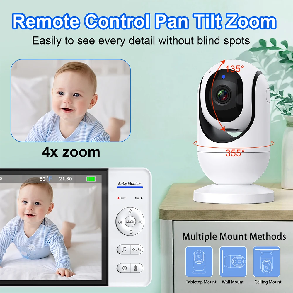 7.0'' Video Baby Monitor 720P  - Audio Music For Video ulasan dan harga