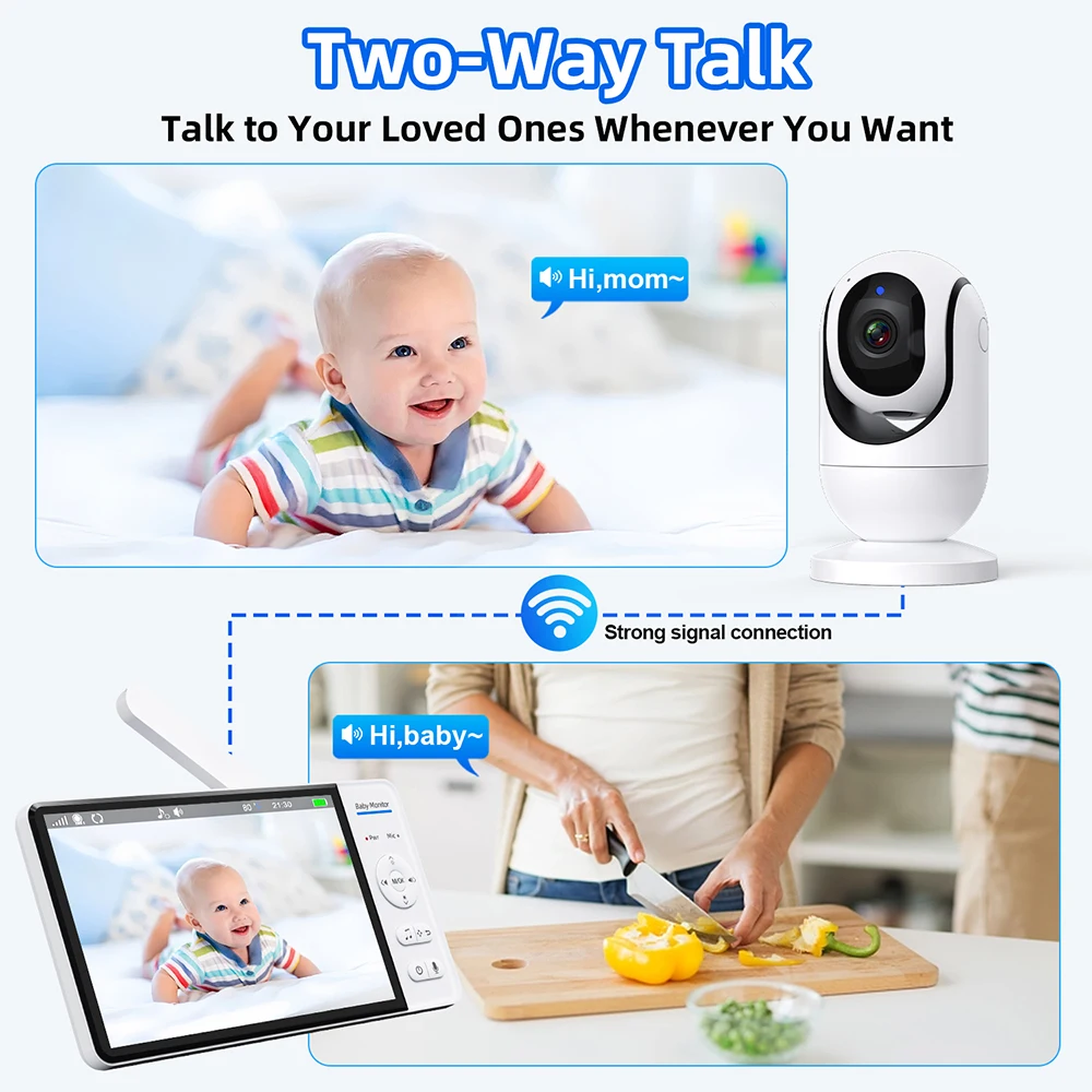 7.0'' Video Baby Monitor 720P  - Audio Music For Video ulasan dan harga
