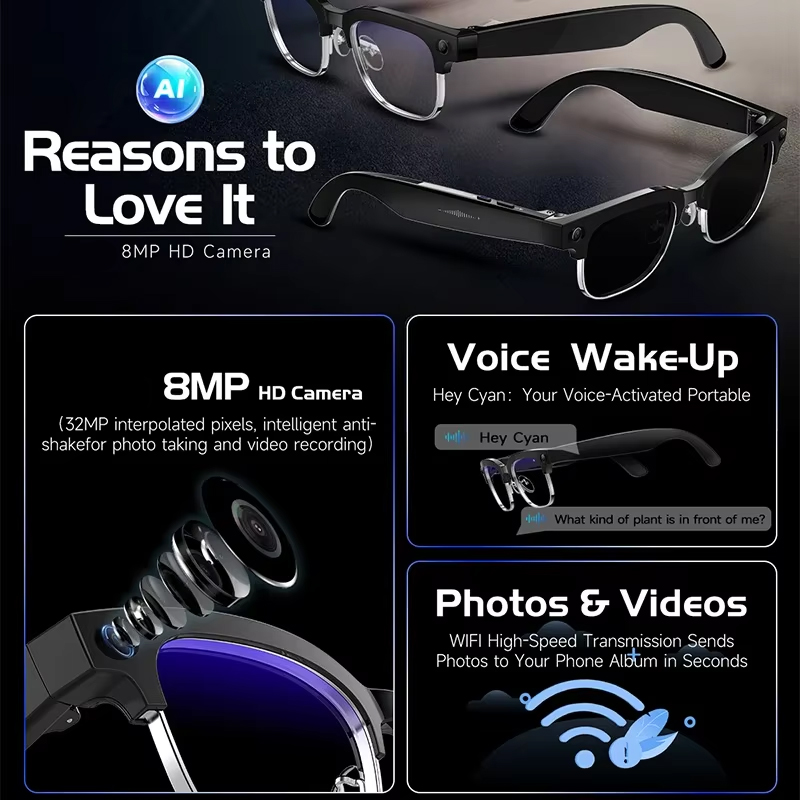 Smart Camera Glasses Photo and - Audio Music For Video ulasan dan harga