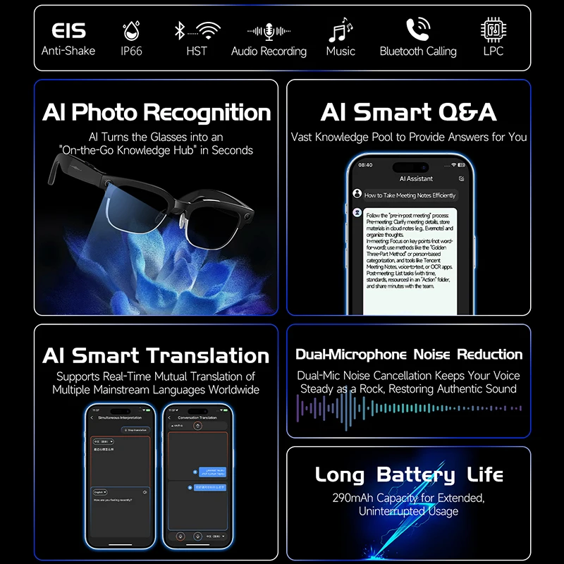Smart Camera Glasses Photo and - Audio Music For Video ulasan dan harga