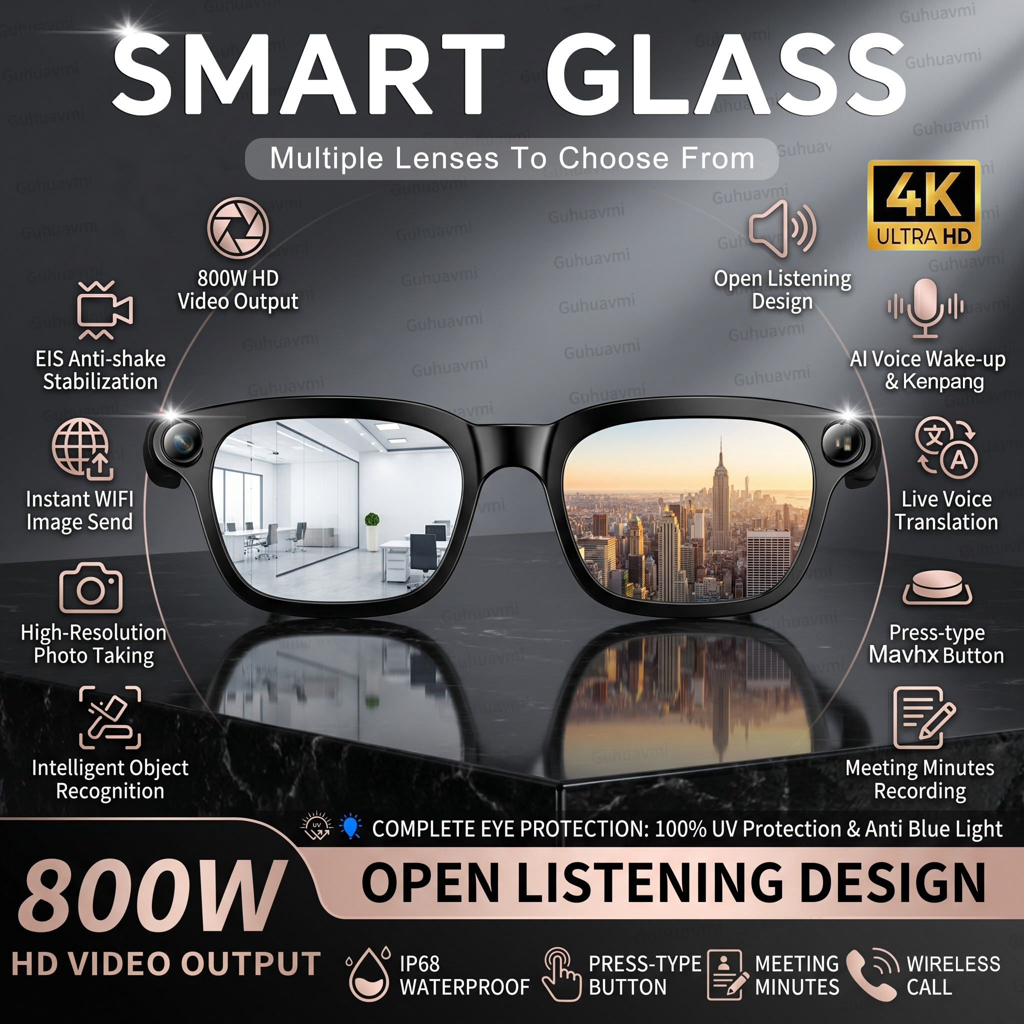 New Smart AI Glasses with 800W - Audio Music For Video ulasan dan harga