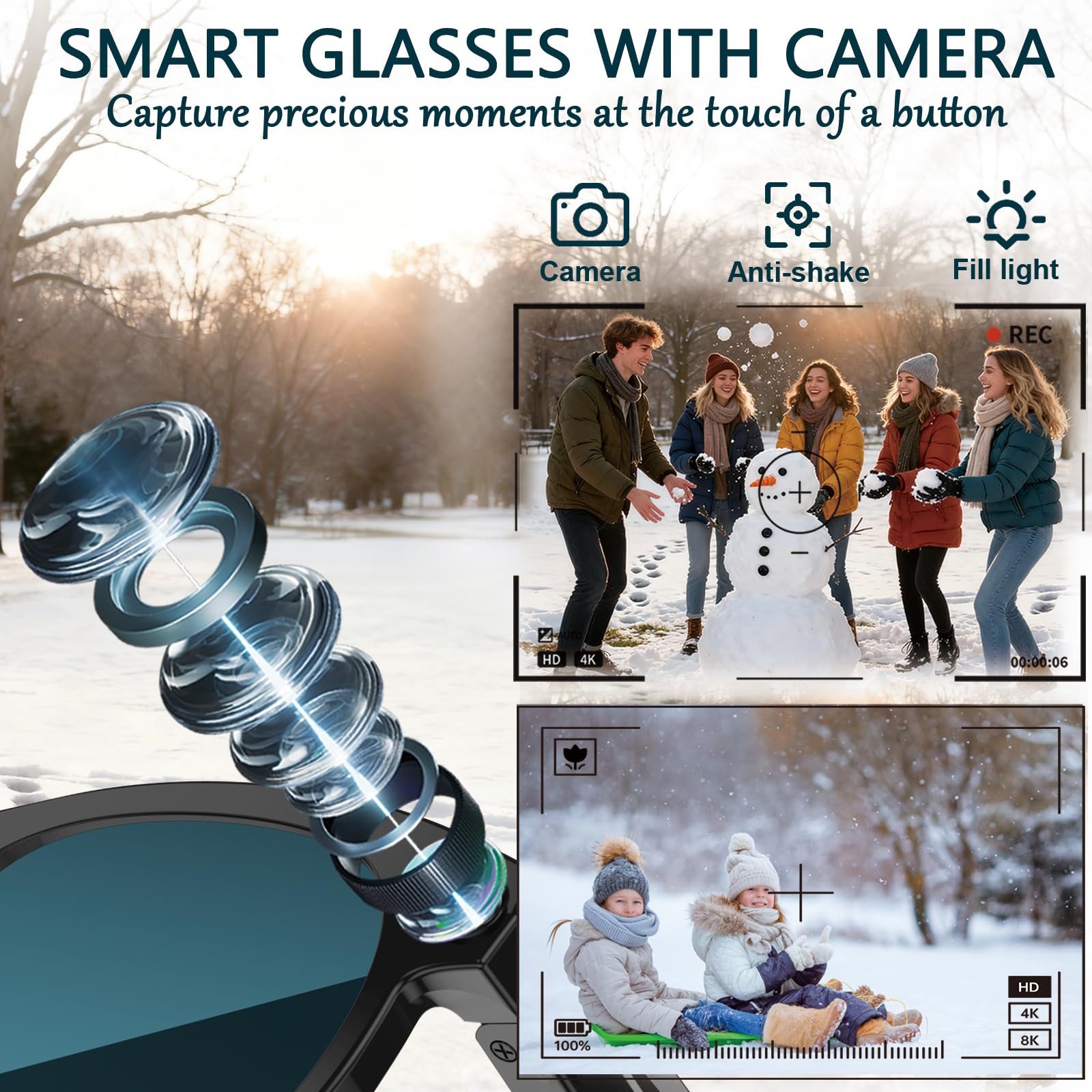 Black Smart Ai Glasses for Men - Audio Music For Video ulasan dan harga