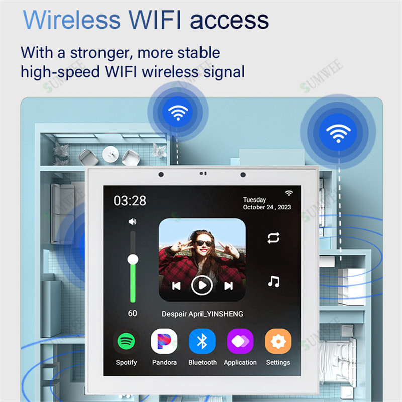 Smart Home Touch Screen 4 Inch - Audio Music For Background ulasan dan harga