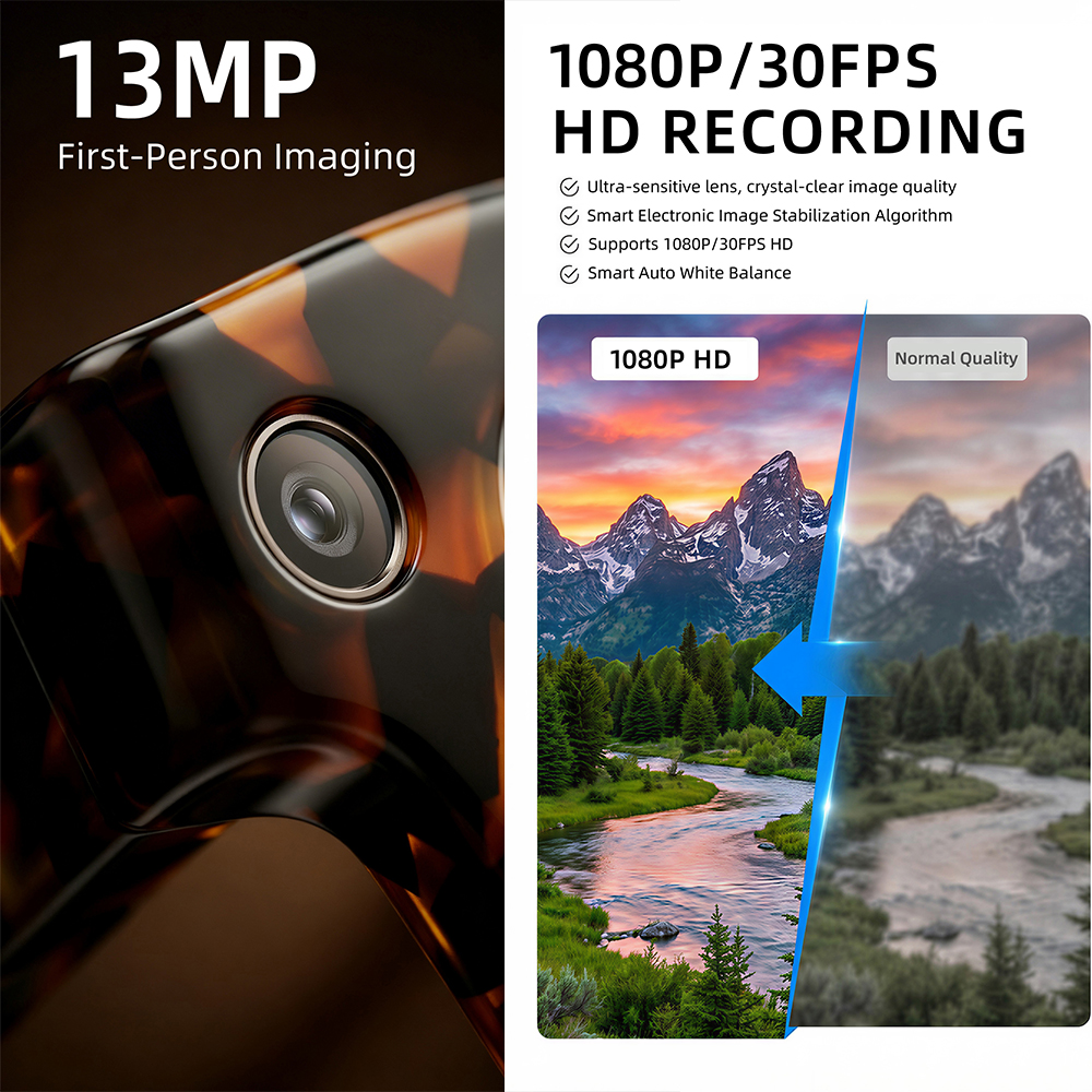 G600 Pro AI Smart Glasses 13MP - Audio Music For Video ulasan dan harga