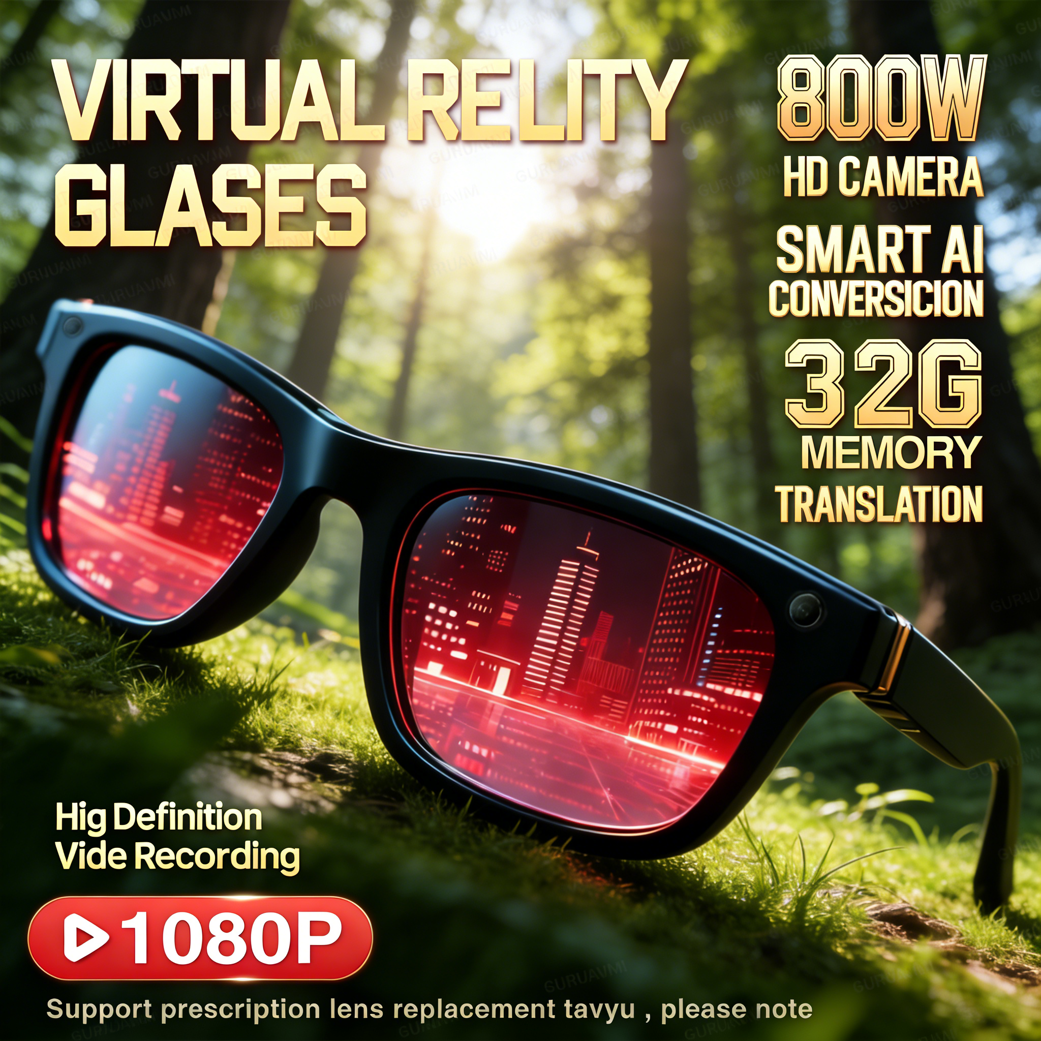 2026 New AI Smart Glasses with - Audio Music For Video ulasan dan harga