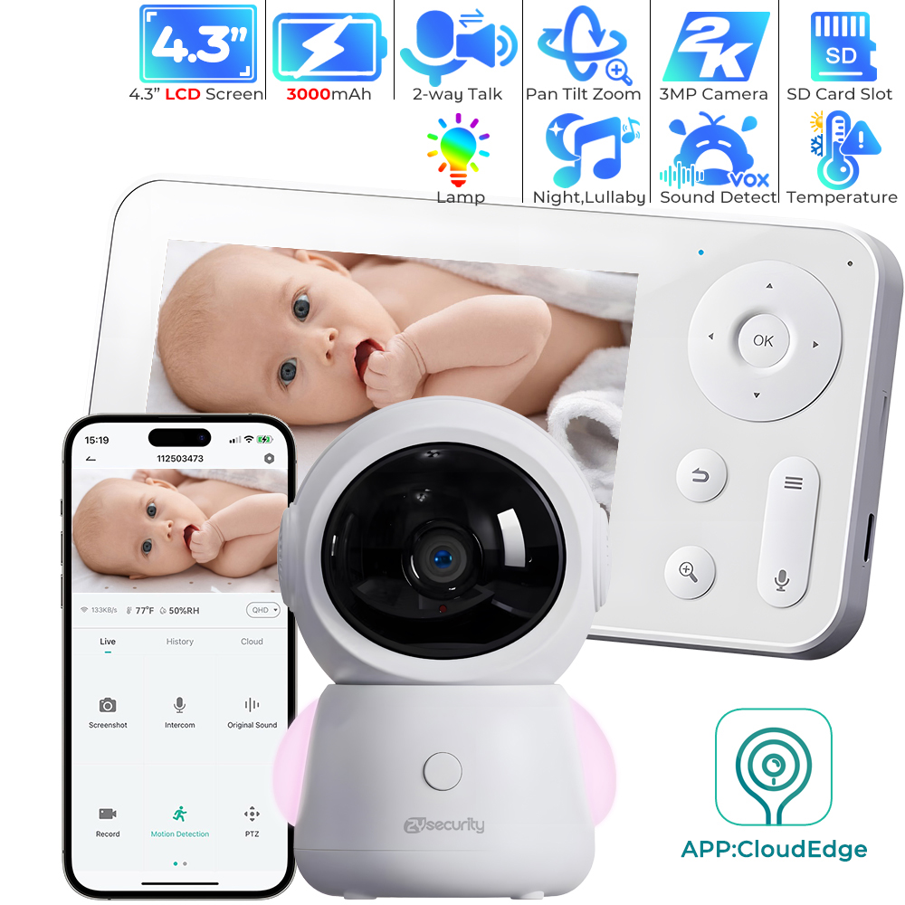 2K WiFi Baby Monitor with App, - Audio Music Track ulasan dan harga
