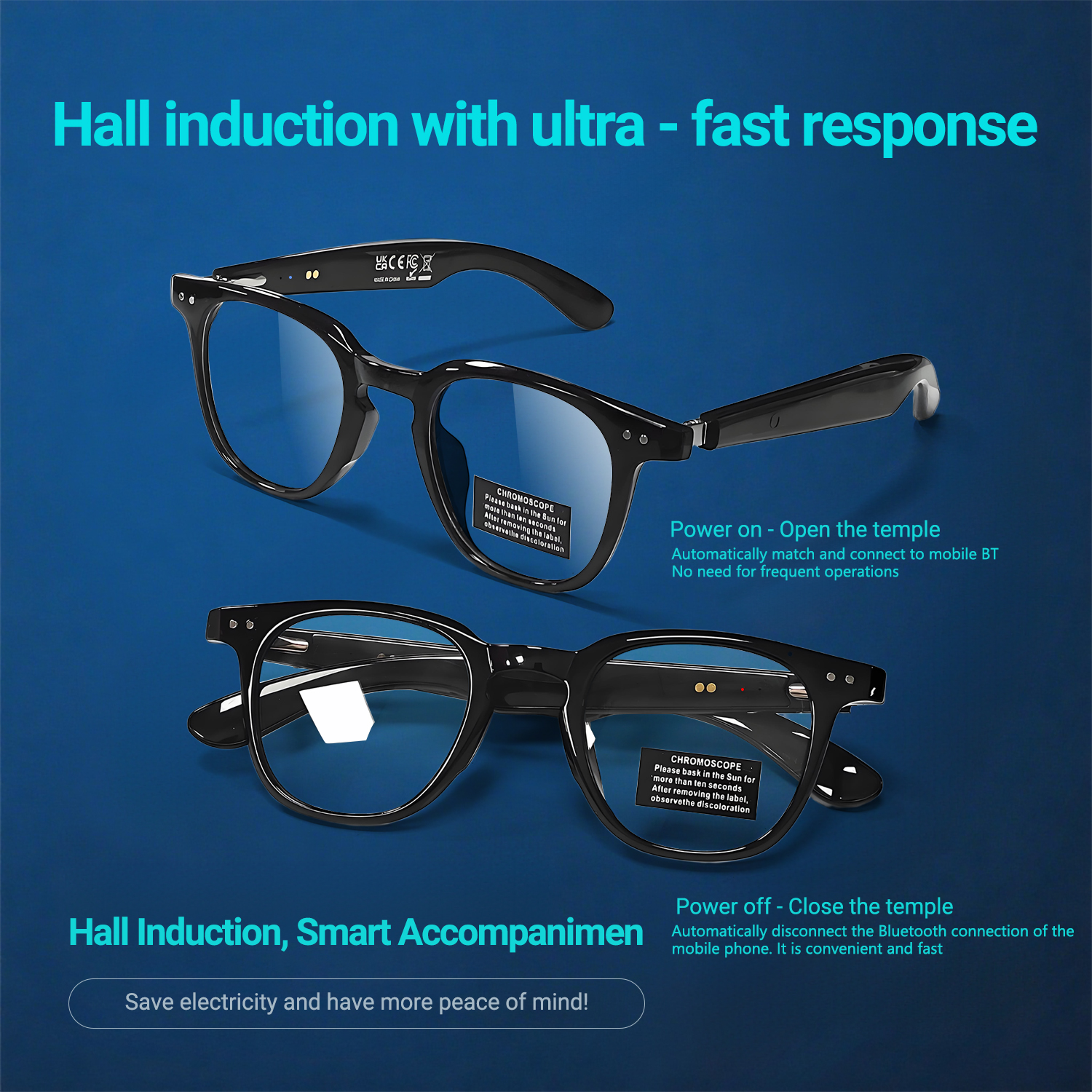 Photochromic Smart Glasses Ant - Audio Music For Video ulasan dan harga