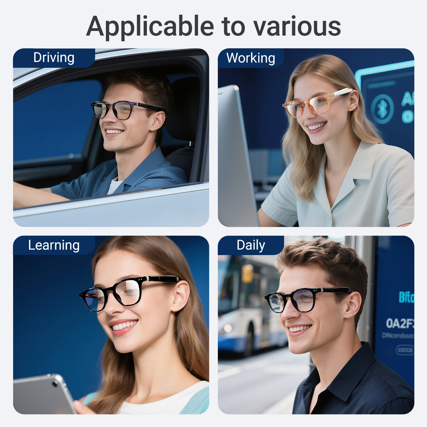 Photochromic Smart Glasses Ant - Audio Music For Video ulasan dan harga