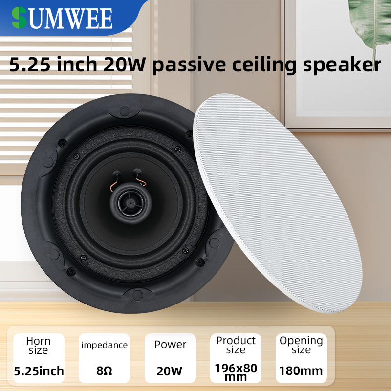 5.25 inch 8 ohm ceiling speake - Audio Music For Background ulasan dan harga