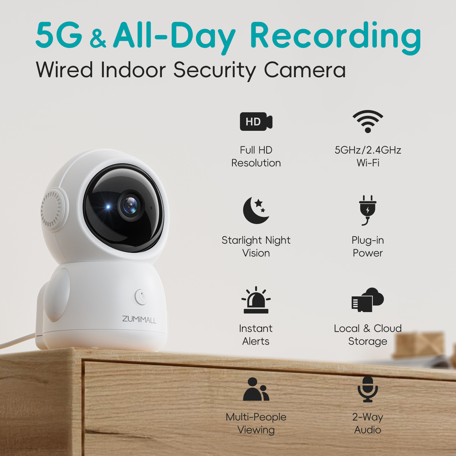 ZUMIMALL Wired security Camera - Audio Music Track ulasan dan harga