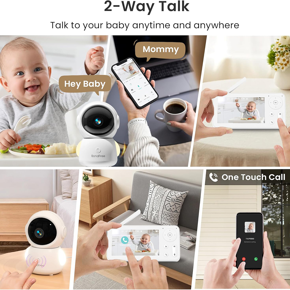 2K Baby Monitor with 2 Cameras - Audio Music Light ulasan dan harga
