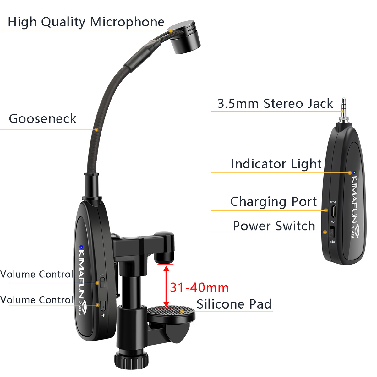 KIMAFUN 2.4G Musical Instrumen - Audio Youtube Music Free ulasan dan harga